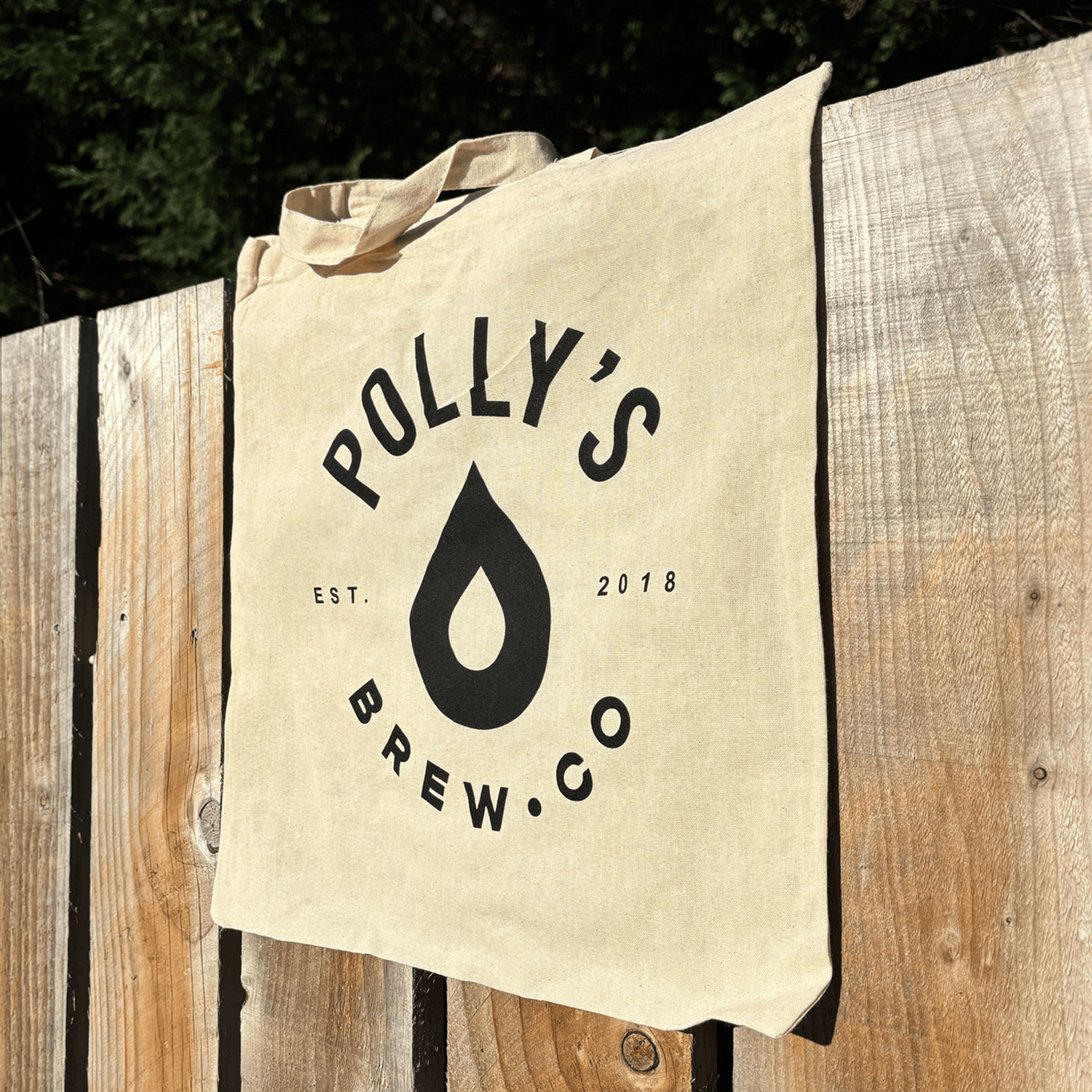 Polly's Brew Co. Tote Bag Shopper Cotone Stampata