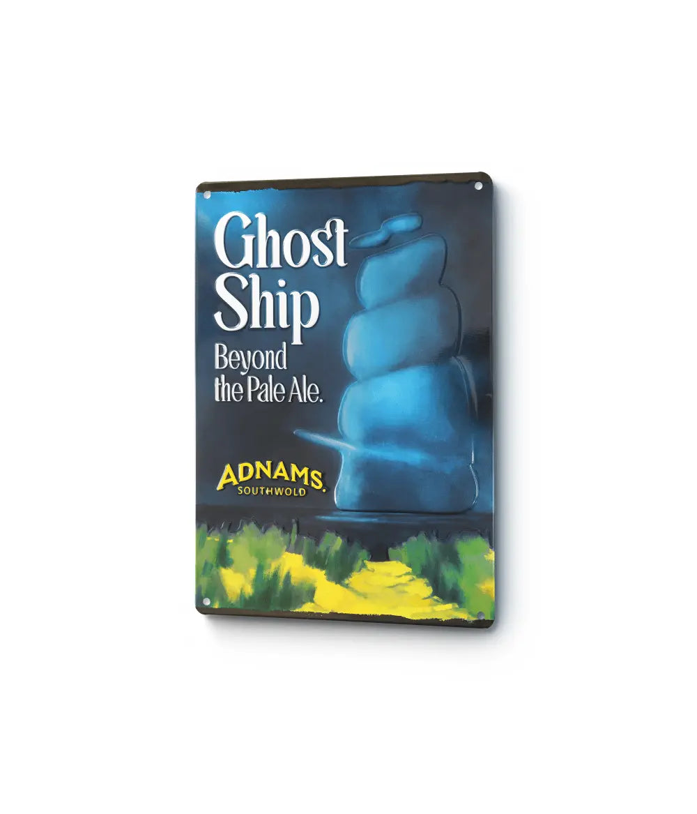 Adnams Ghost Ship targa in latta 21x30cm goffrata