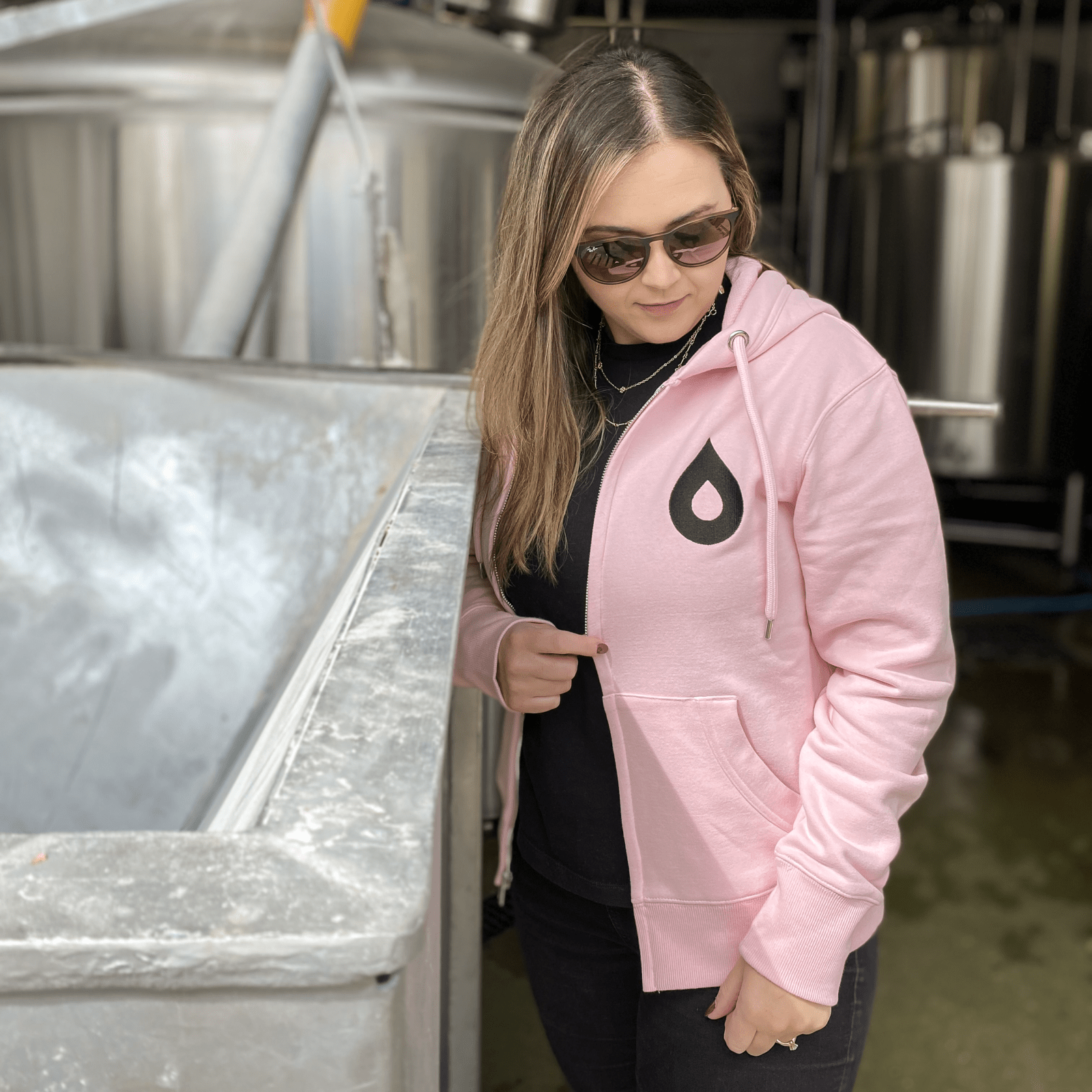 Polly's Brew Co. Female Pink felpa con cappuccio donna rosa