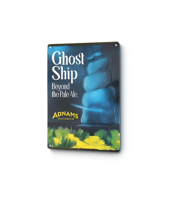 Adnams Ghost Ship targa in latta 21x30cm goffrata