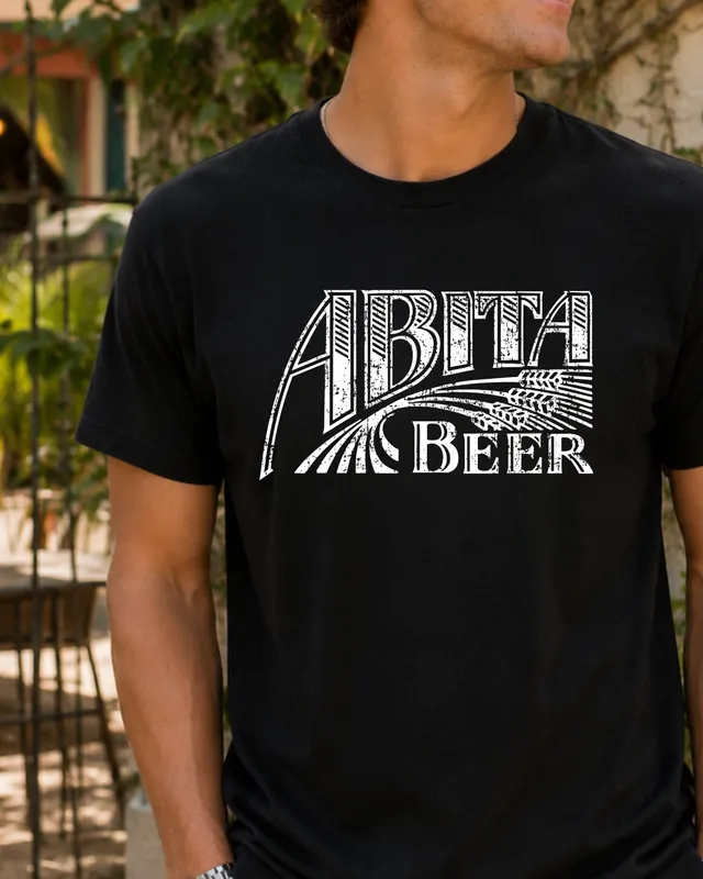 Abita maglietta nera logo distressed