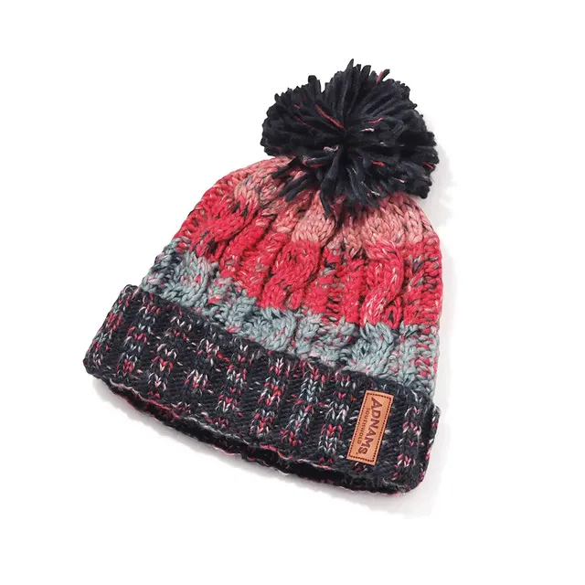 Adnams Bobble Hat cappello invernale blu rosa