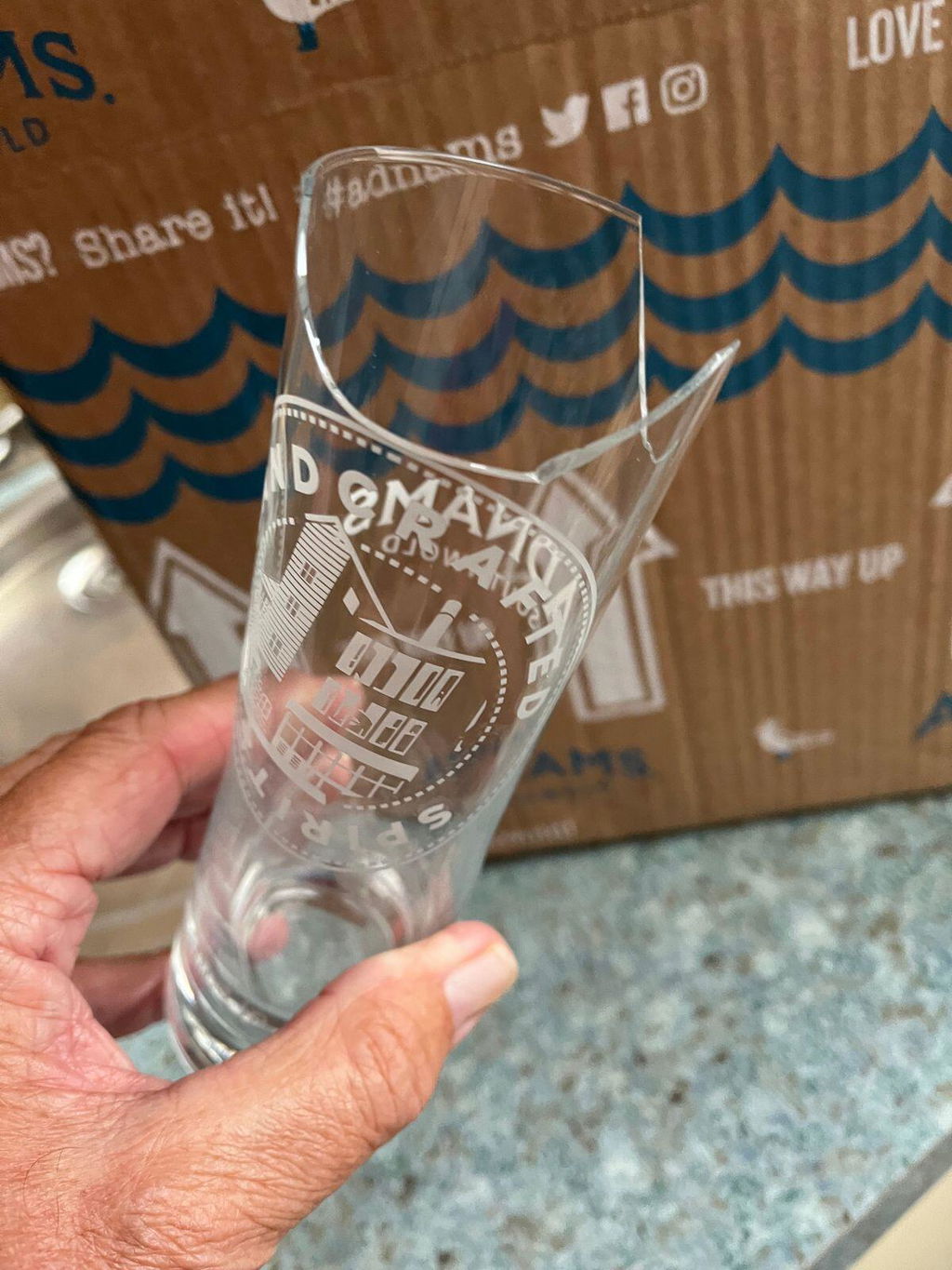 Adnams Copper House bicchieri distillati 6 pz vetro inciso