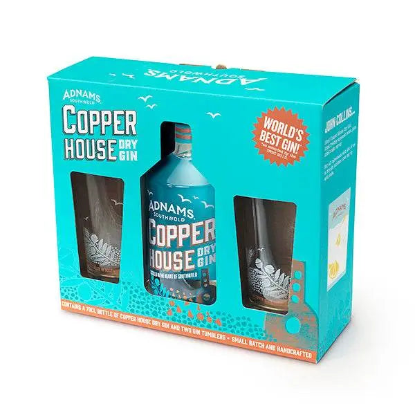 Adnams Copper House gin set regalo 70cl 2 bicchieri