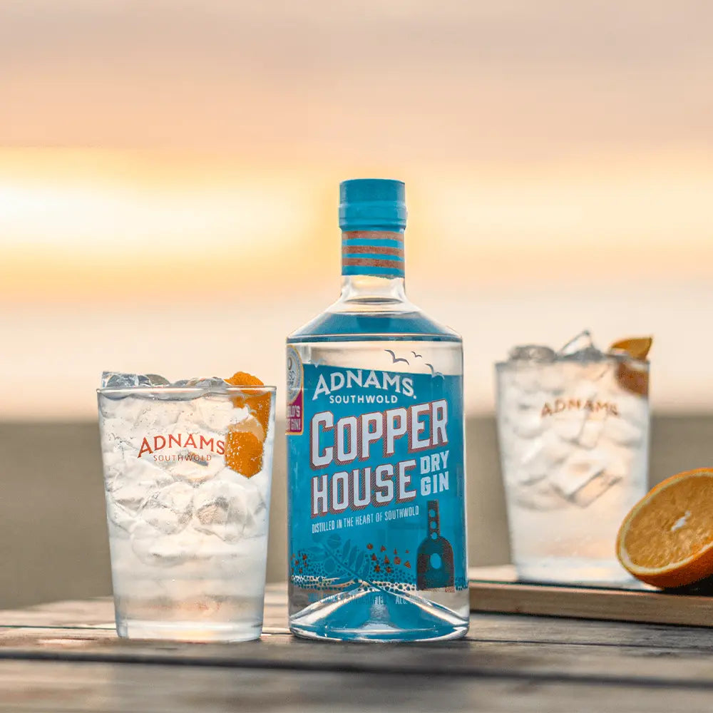 Adnams Copper House gin set regalo 70cl 2 bicchieri