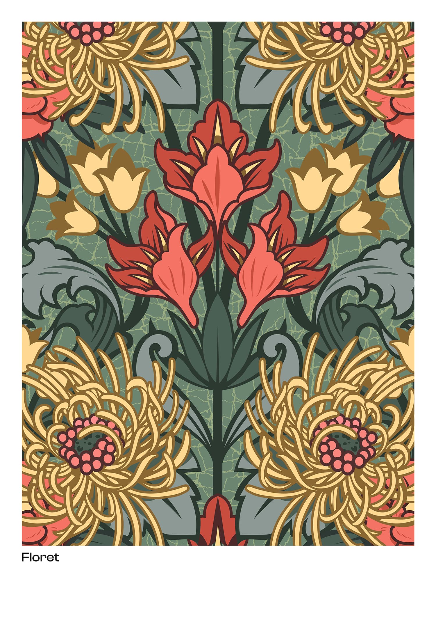 Polly's Brew Co. Floret stampa da parete birrificio