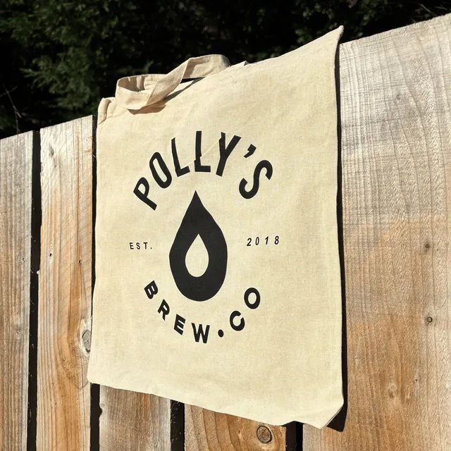 Polly's Brew Co. Tote Bag Shopper Cotone Stampata