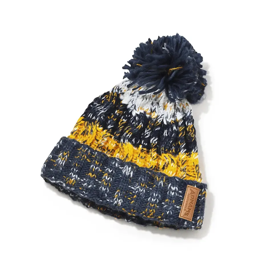 Adnams Navy Gold berretto pon pon blu pile caldo